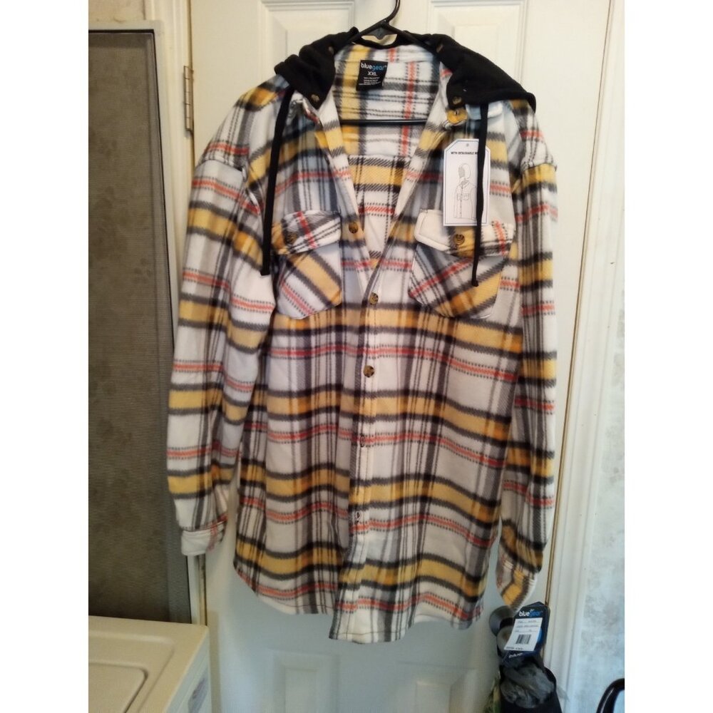 NWT Polar Fleece Shirt Jacket With Removable Hood Ultra Soft Fleece Unisex XXL